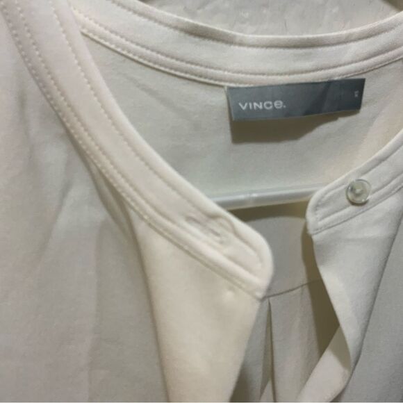 Vince Ivory Silk Henley Sleevless Blouse size XS - Picture 5 of 10